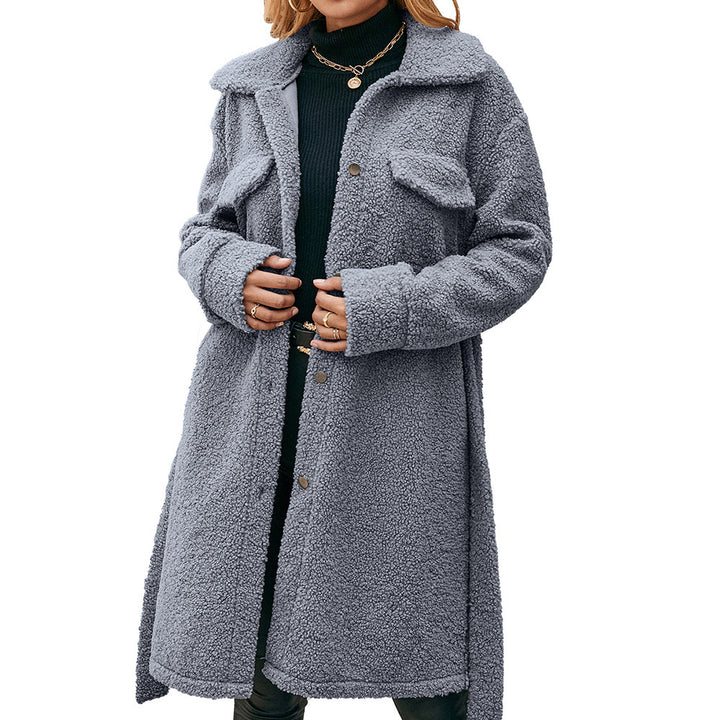Ladies Cozy Teddy Jacket with Spacious Pockets and Chic and Stylish Button Details