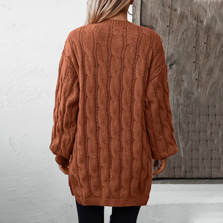 Women's knitted jacket with an elegant braided pattern Lune London