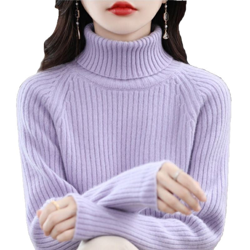 Sweater turtleneck cozy pour femme avec texture côtelée Chic & Stil