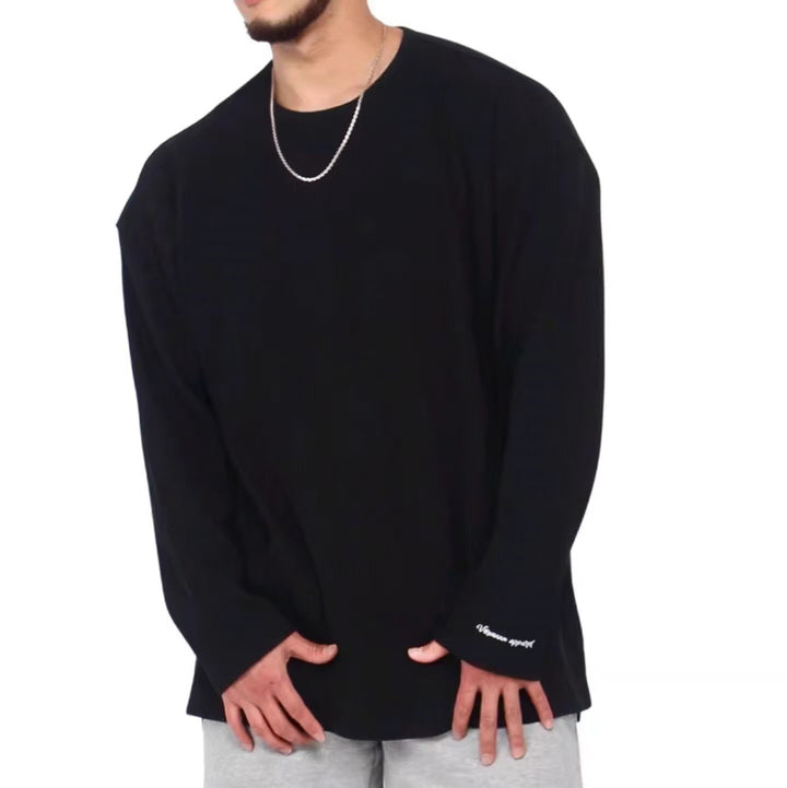 Casual long sleeve t-shirt for men with a fine rib design Lune London