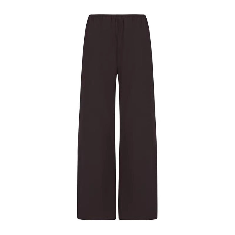 Pantalon large en tissu pour femmes avec taille élastique Chic & Stil