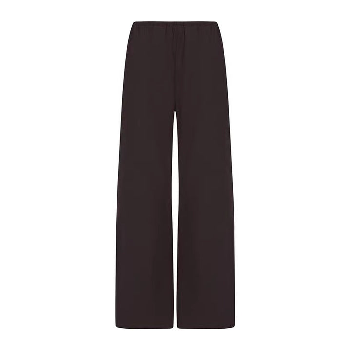 Pantalon large en tissu pour femmes avec taille élastique Chic & Stil