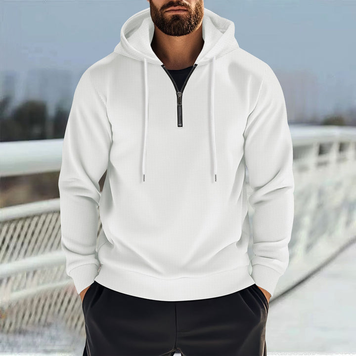 Men's sporty hoodie with half-zip and practical pockets Lune London