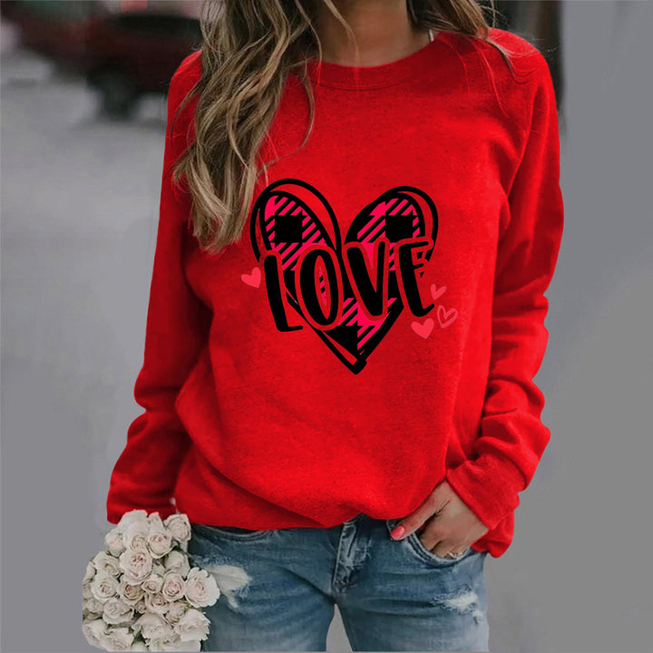 Sweat-shirt pour femmes avec design créatif de cœur et coupe décontractée Chic & Stil