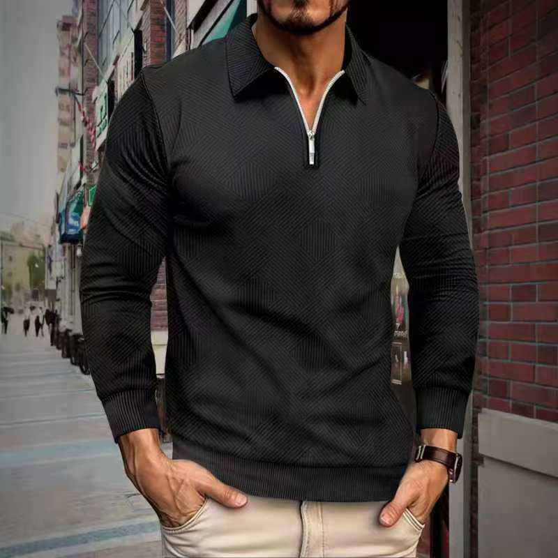 Fleece pullover for men with a high collar and an innovative structured design Lune London