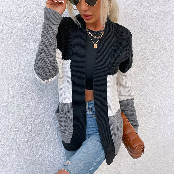 Chunky knit cardigan for women with a relaxed silhouette and practical pockets Lune London