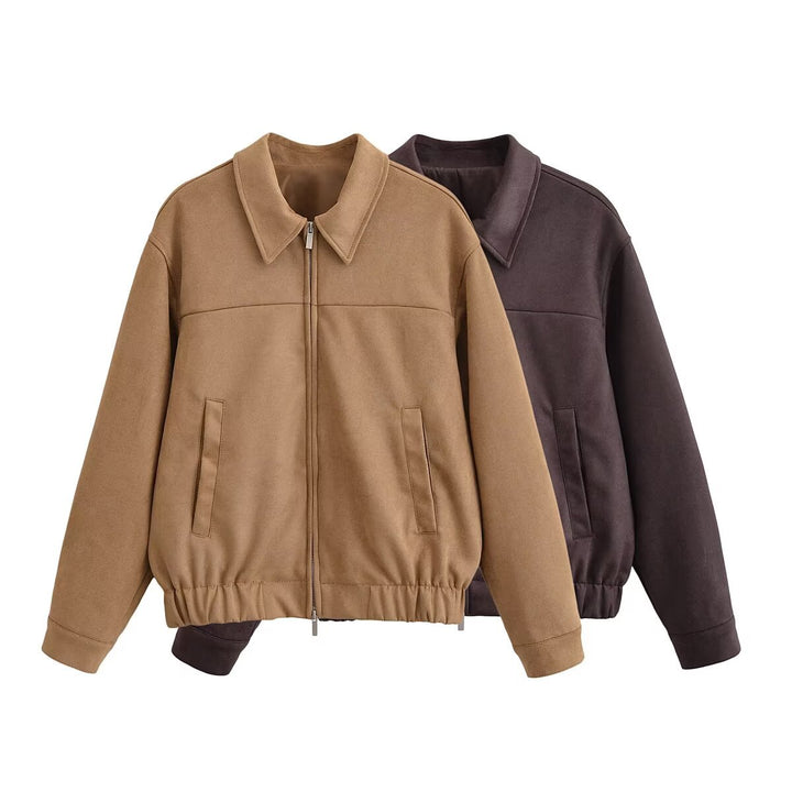 Modest transitional jacket for women with casual zipper and practical pockets Lune London