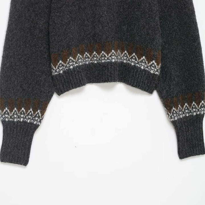 Pull en tricot pour femmes avec un motif norvégien moderne et une coupe décontractée Chic & Stil