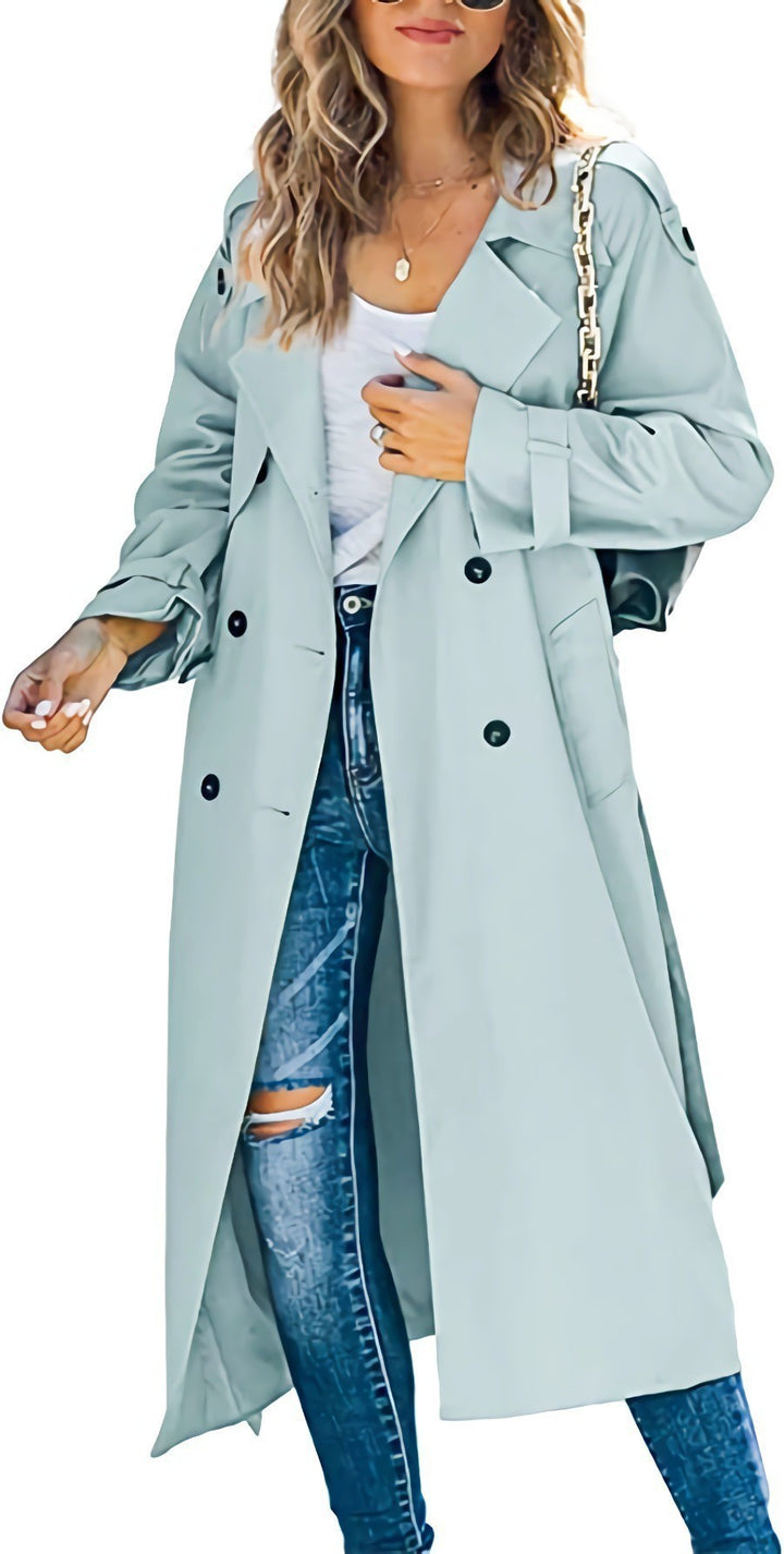 Ladies Elegant oversized trench coat with belted waist Chic and Style