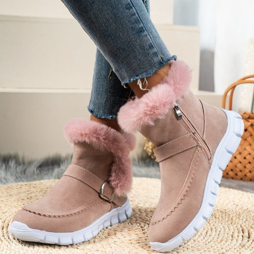 Lune London women's winter boots lined with comfortable zipper and decorative buckle