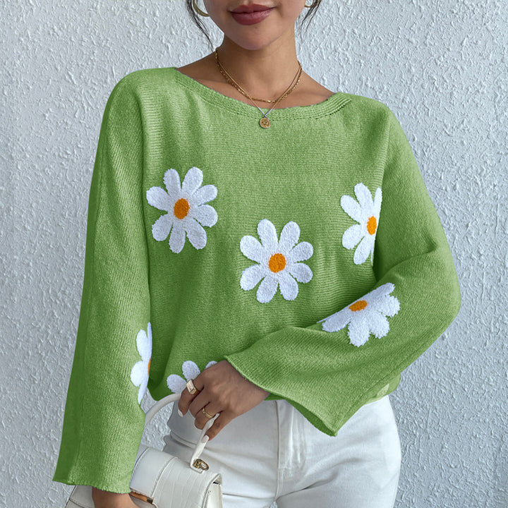 Ladies elegant sweater with floral details Lune London