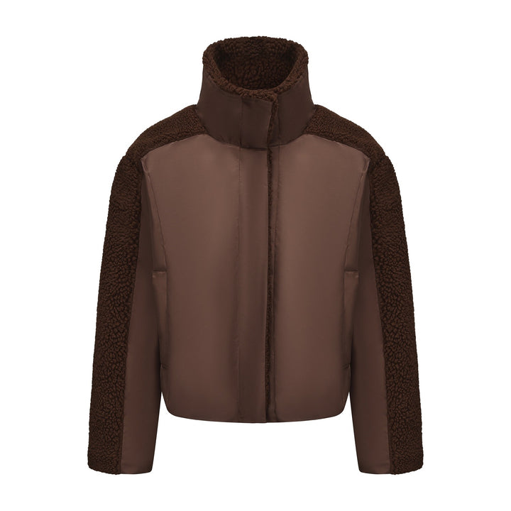 Ladies transitional jacket with fleece details and high collar Lune London