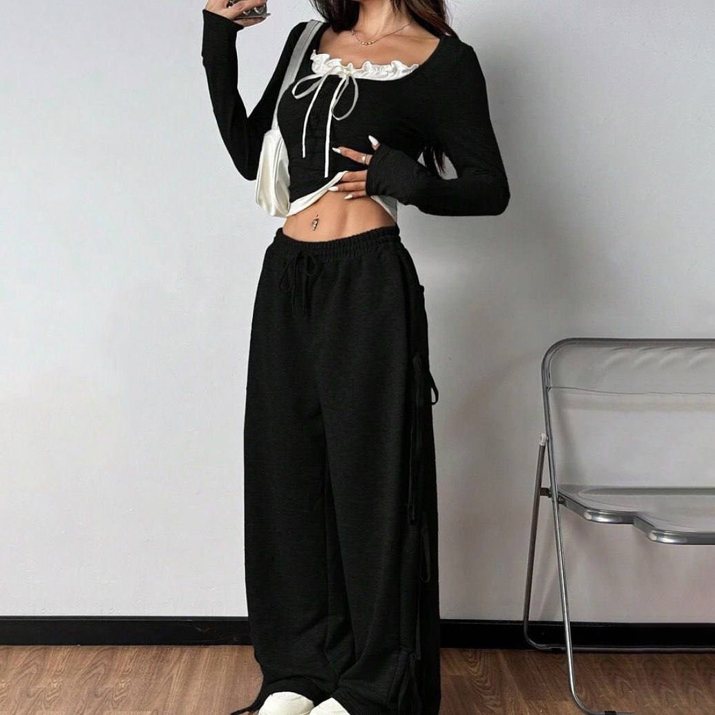Casual loungewear set for women with trendy ruffle details Lune London