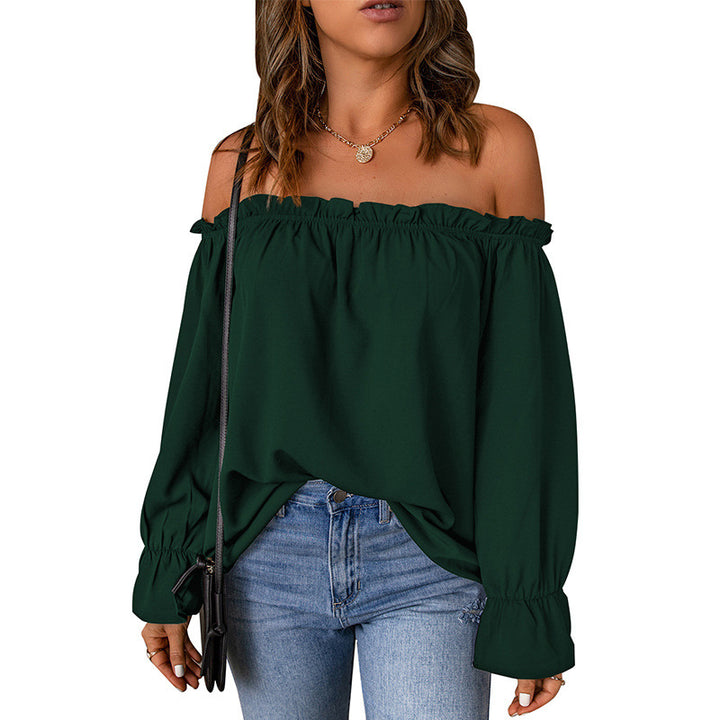 Blouse Femme Bardot avec Manches à Volants et Ourlet Décoratif Chic & Stil