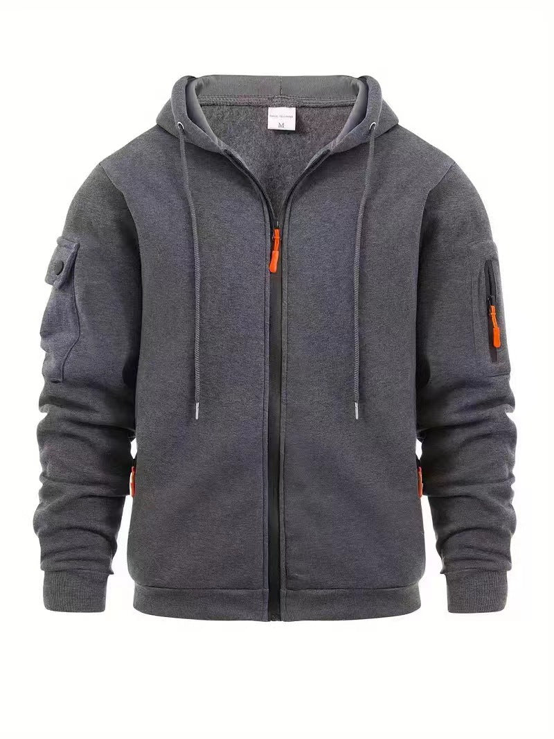Men's functional hoodie jacket with practical zip pockets Lune London
