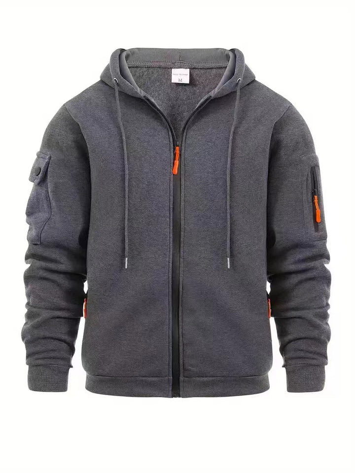 Men's functional hoodie jacket with practical zip pockets Lune London