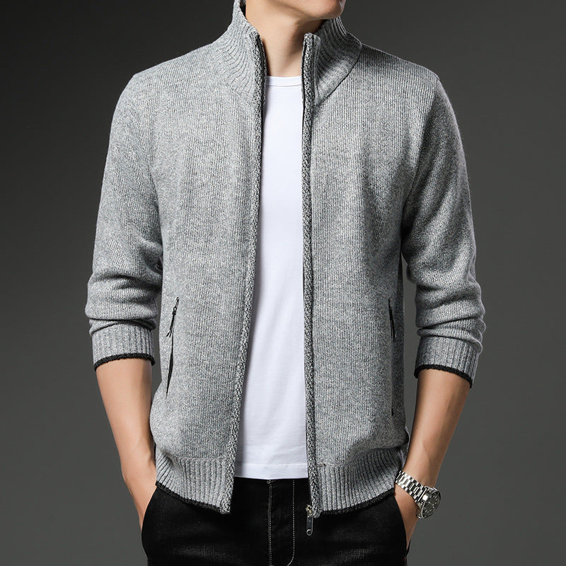 Men's fleece jacket with high collar and practical zip pockets Lune London