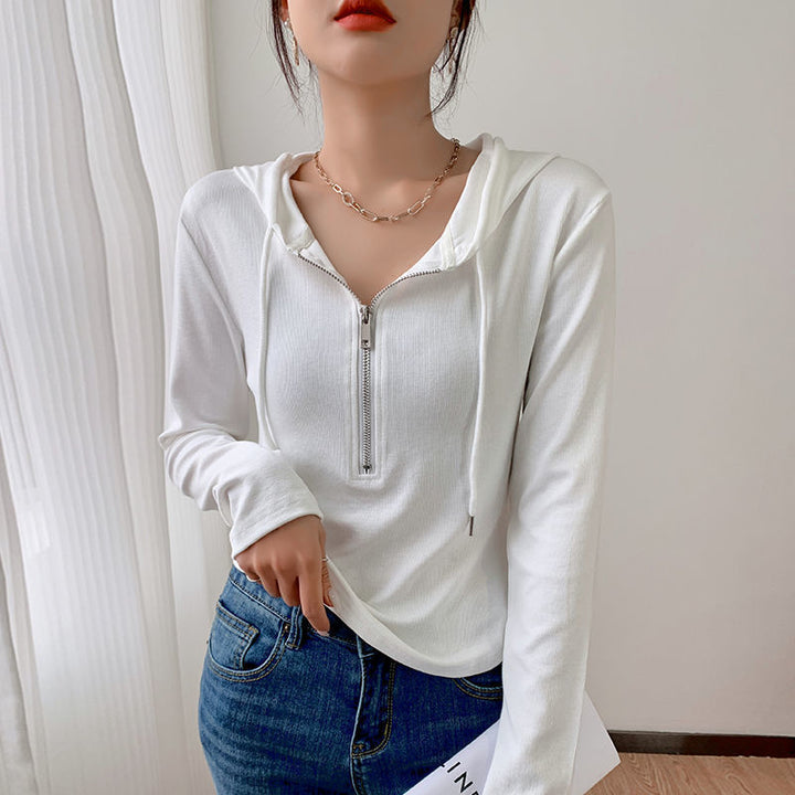 Women's casual hooded shirt with zipper Chic & Stil