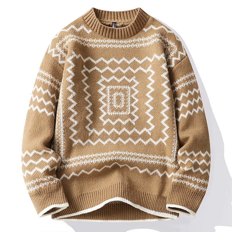 Ladies Round Neck Sweater with Soft Cotton Patterns Lune London