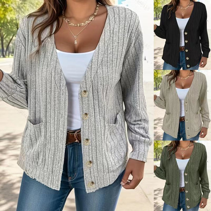 Textured button cardigan for women Lune London