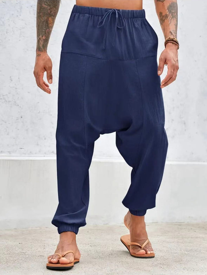 Casual pants for men with elastic waistband and side pockets Lune London
