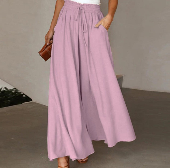 Wide-leg pants for women with elastic waistband and pockets Lune London