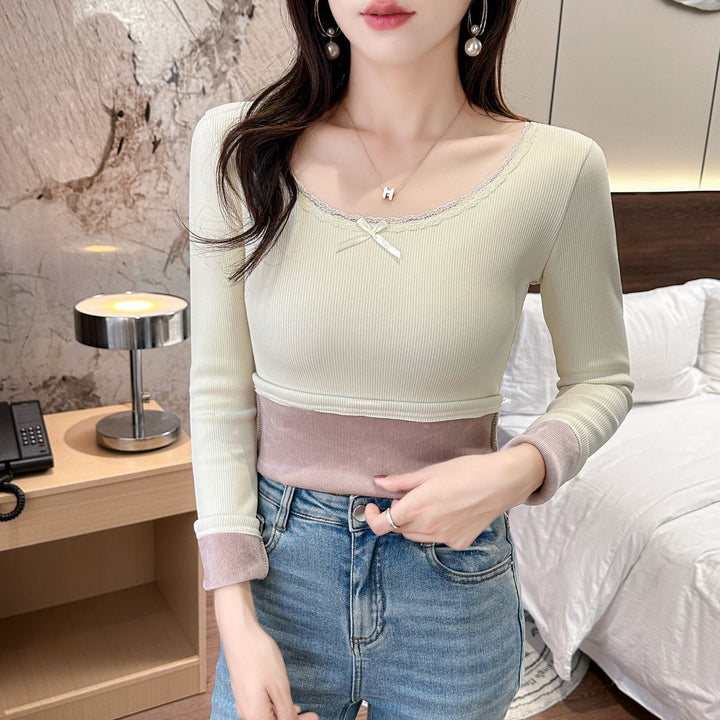 Women's long sleeve shirt with elegant lace detail Chic & Stil