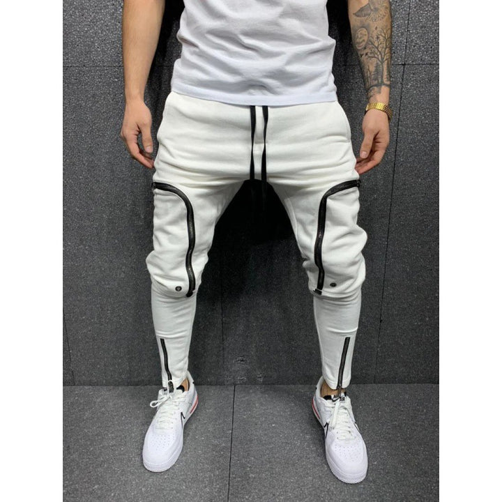 Men's sporty jogger pants with stylish zippers and a slim fit Lune London