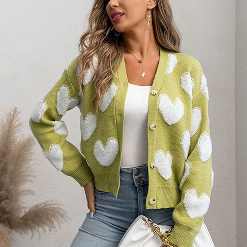 Ladies plush pullover with heart-shaped pattern Lune London