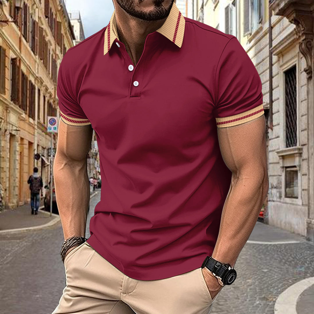 Stylish performance polo for men with contrasting collar Lune London
