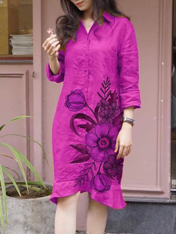 Robe chemise femme avec imprimés floraux et coupe cintrée Chic & Stil