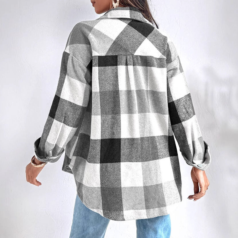 Plus size ladies checked shirt Lune London