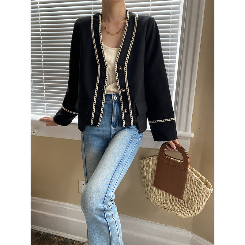 Ladies Elegant Cardigan with delicate contrast details Chic & Stil