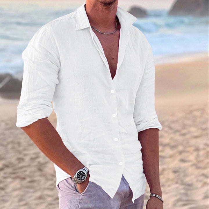 Men's Lightweight Casual Linen Button-Down Shirt Lune London
