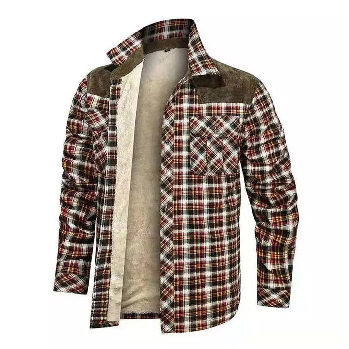 Men's flannel shirt with fleece lining and practical chest pockets Lune London