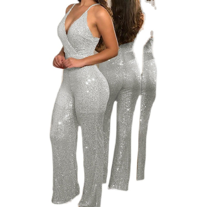 Ladies Sparkling Shiny Jumpsuit Lune London