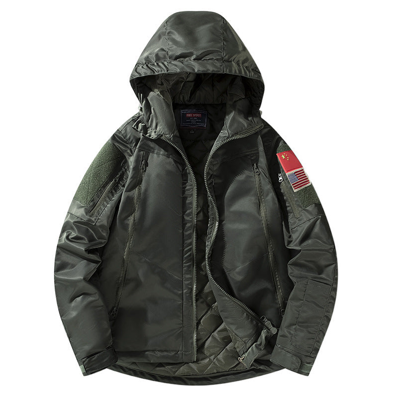 Insulated jacket for men with adjustable hood and functional pockets Lune London