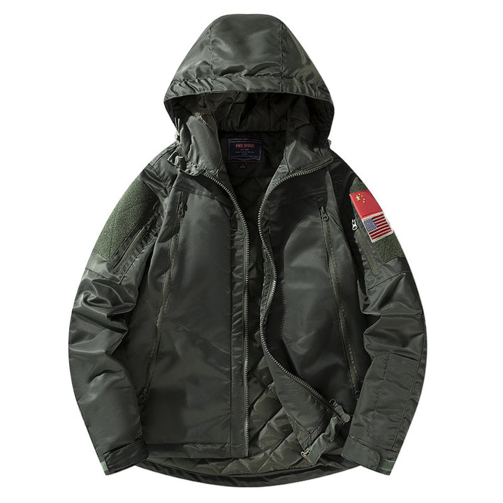 Insulated jacket for men with adjustable hood and functional pockets Lune London
