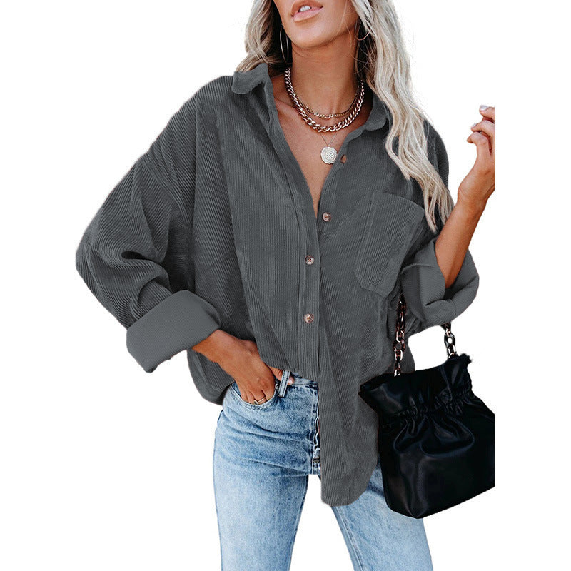 Lune London women's casual velvet blouse shirt
