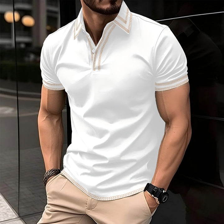 Stylish men's polo with trendy embroidery details Lune London