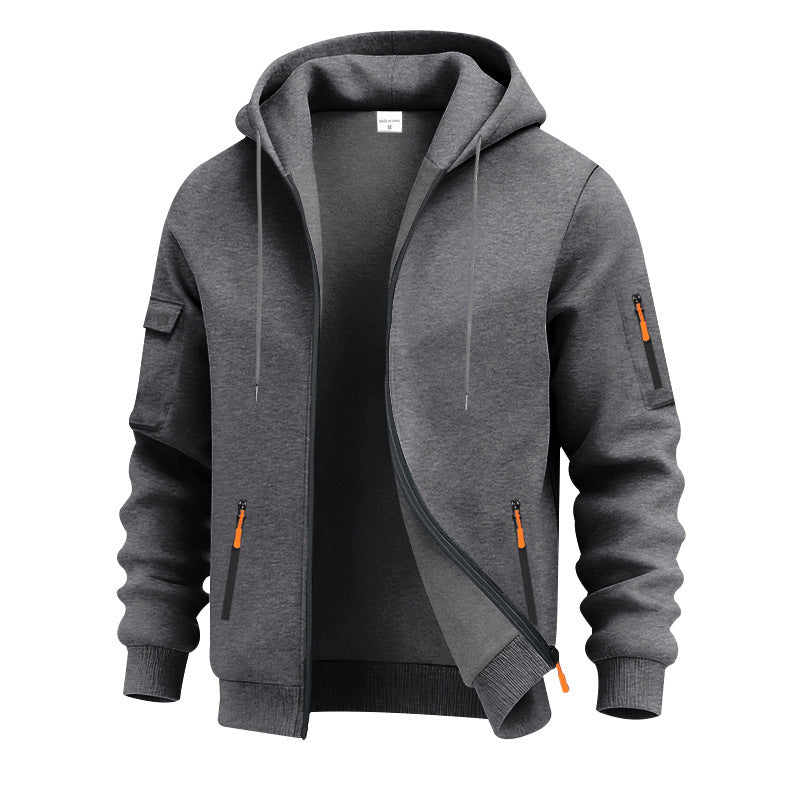 Men's sporty hoodie with functional zip pockets Lune London