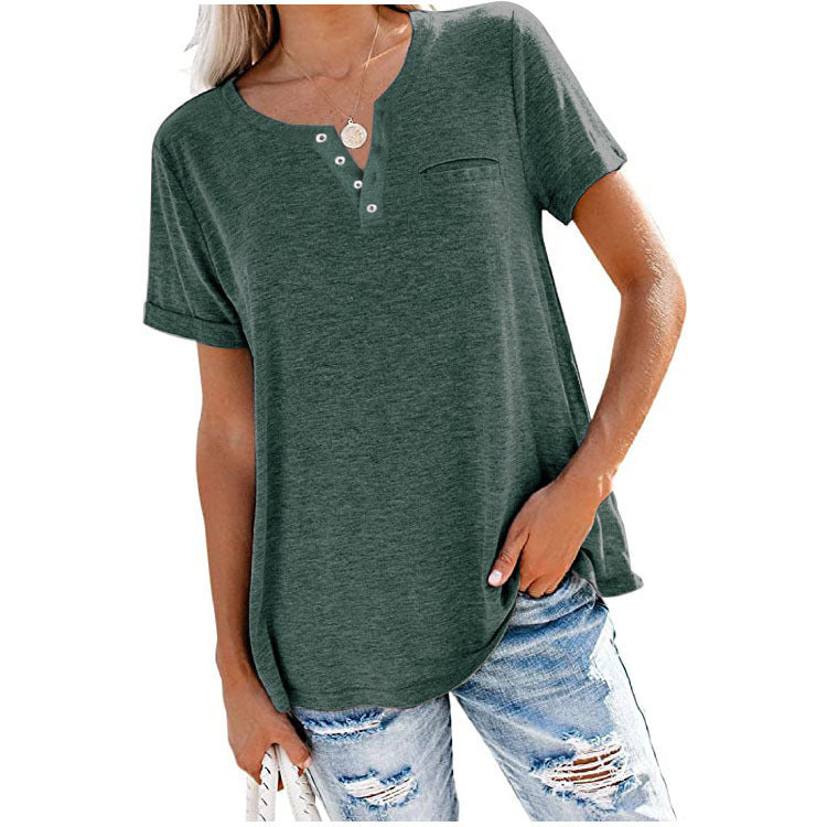 High quality women's t-shirt with button detail and relaxed fit Lune London