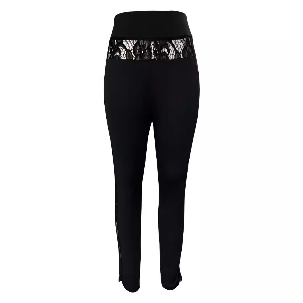 Women's sports leggings with a seductive lace detail Lune London