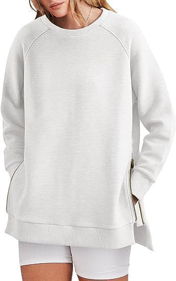 Women's trendy sweatshirt with side zips Lune London