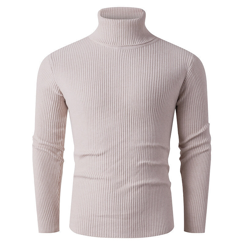 Elegant turtleneck sweater for men in structured knitted material Lune London