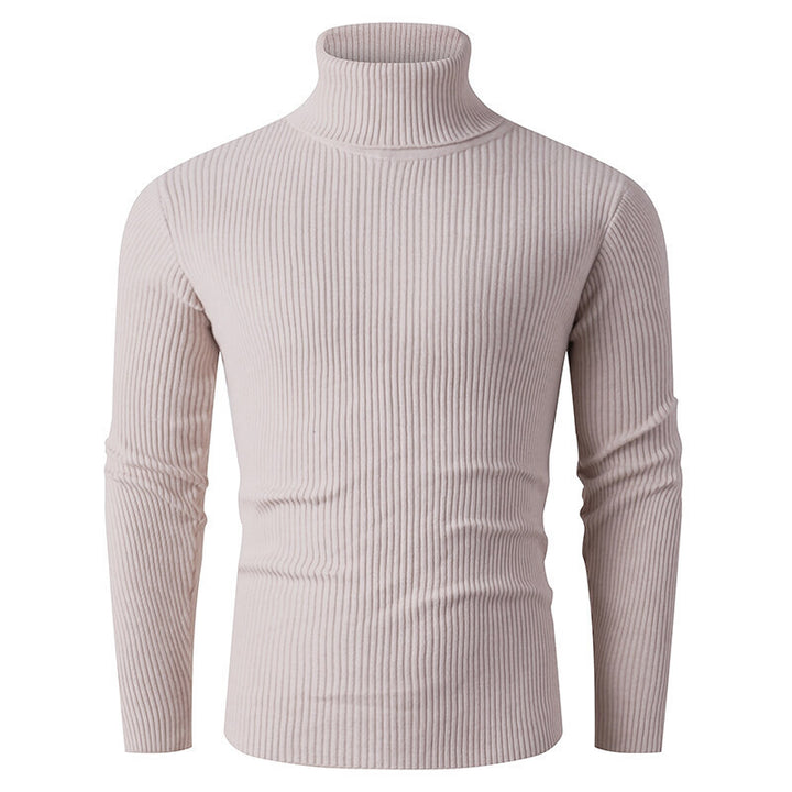 Elegant turtleneck sweater for men in structured knitted material Lune London