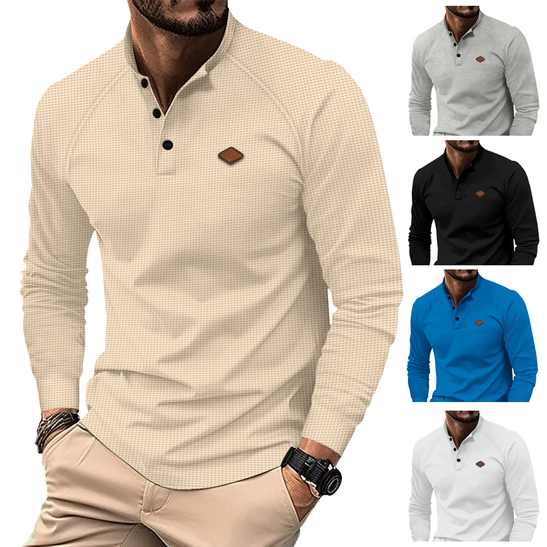 Long-sleeved shirt for men with subtle pattern and trendy collar Lune London