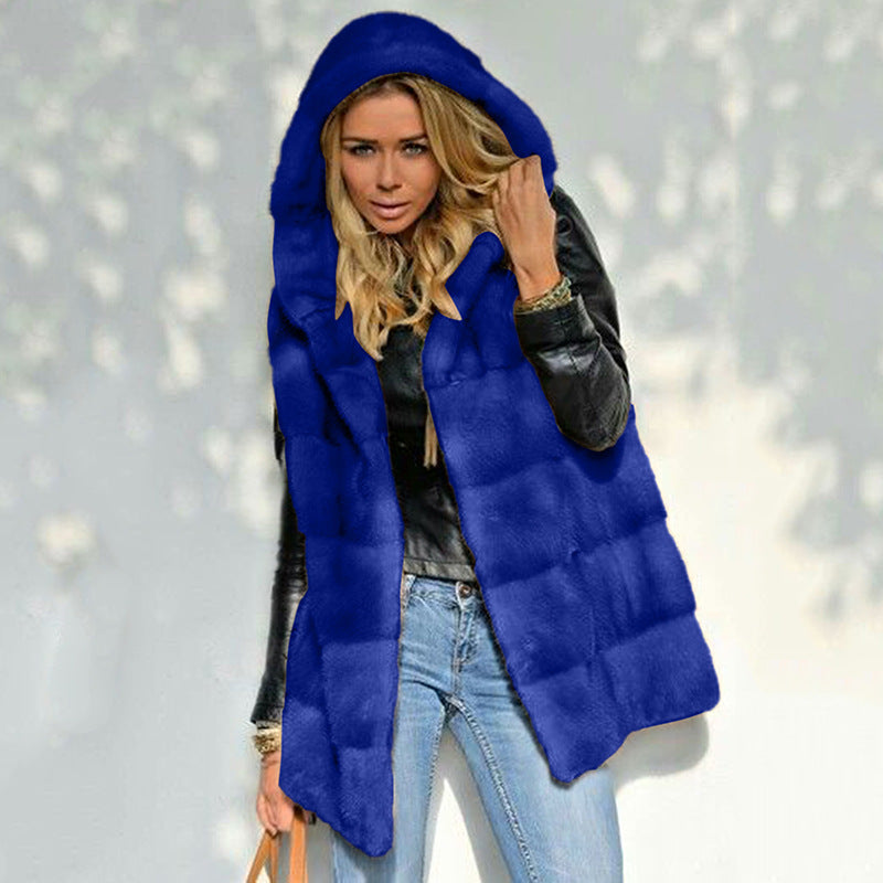 Fleece vest for ladies with hood Lune London