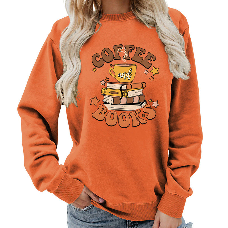 Sweatshirt pour femmes avec design créatif de livre de café Chic & Stil