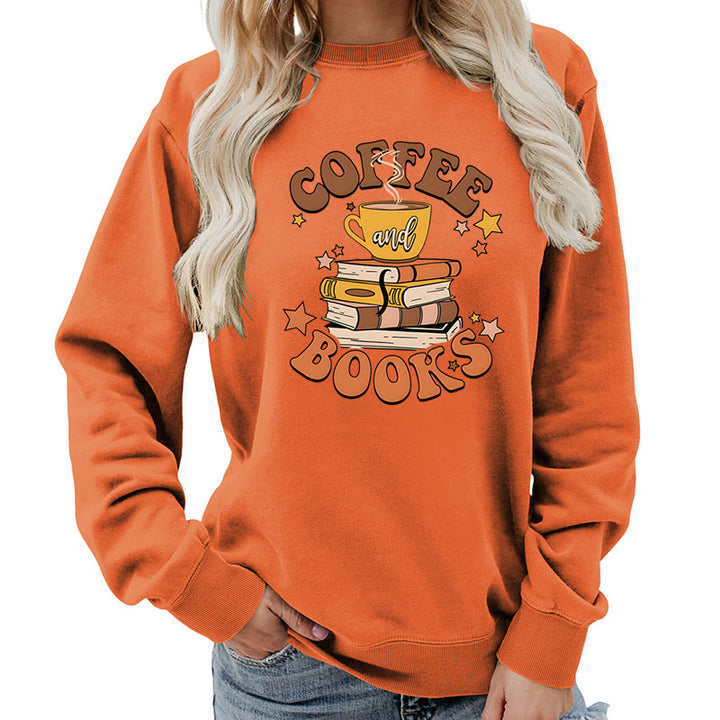 Sweatshirt pour femmes avec design créatif de livre de café Chic & Stil